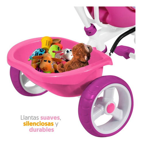 Imagen 3 de 6 de Triciclo Unicornio 3 En 1 Toldo, Mango Direccionable Bestoys