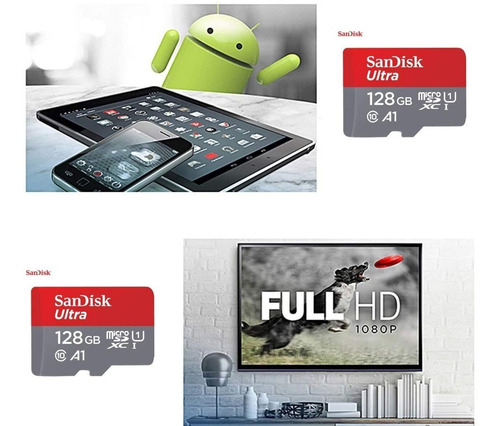 Cartão Sandisk Ultra A1 Classe 10 Microsd 128gb Frete Grátis