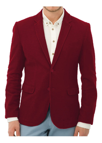 Saco Traje Hombre Blazer Con Coderas Removibles Slim Fit 