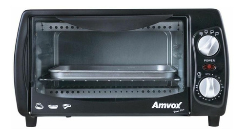 Forno de bancada elétrico Amvox AFR 3800 9L preto 110V