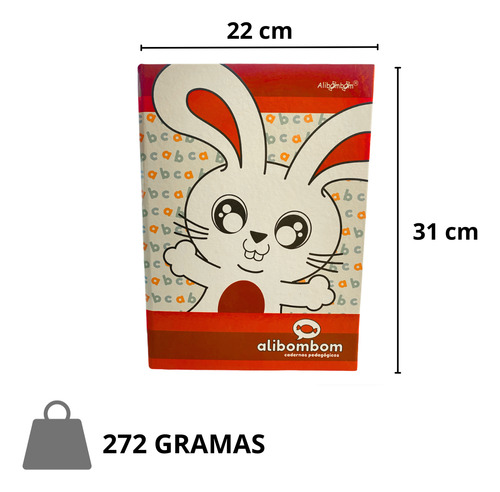 Kit 5 Cadernos Capa Mole Verde Pautado Alibombom 60 Folhas