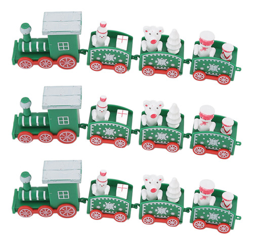 3 Juegos De Decoraciones Navideñas Para Trenes Pequeños, Exq