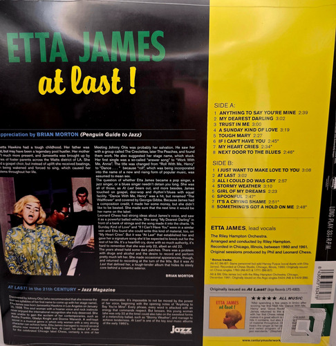 Lp Vinil Disco Etta James 'at Last' (na Cor Verde) Importado