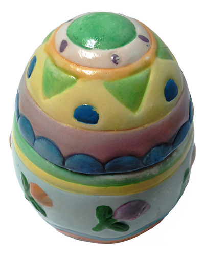 Cofre Porcelana Biscuit Forma Huevo Colores Pastel (Usado)