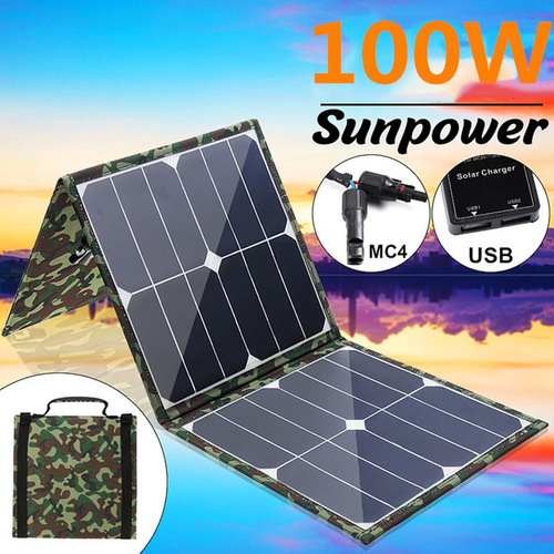 Imagen 7 de 12 de 100w 18v Kit De Panel Solar Plegable Portátil Cargador De