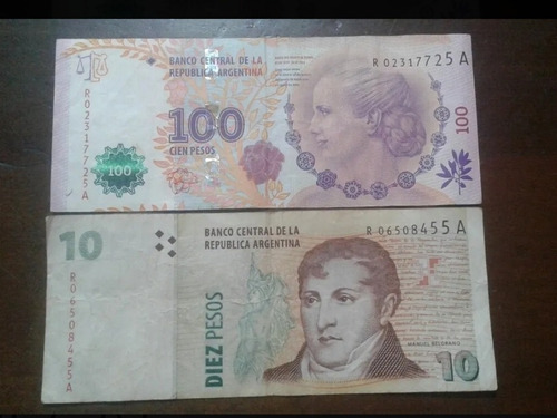 10 Y 100 Pesos De Reposición Con Error De Margen 