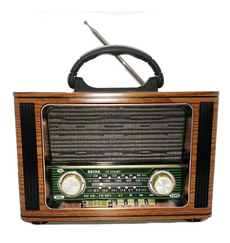 Radio Retro Portátil Fm Am Sw Bluetooth Linterna [123ubt]