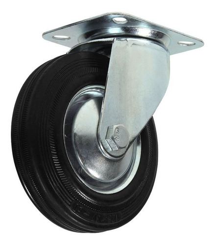 Imagem 1 de 8 de Rodízio Giratório De Borracha S/ Trava 100mm 4 Pol Beltools