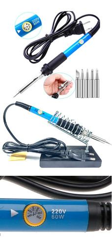 Kit Soldadura Soldar Estaño Soldador 60w Temp. Ajustabable