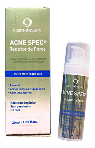 Redutor De Poros Acne Spec Efeito Mate Oil Free Cosmobeauty Momento de aplicação Dia/Noite Tipo de pele Oleosa