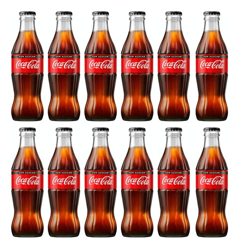 Coca-cola Zero Ks Garrafa 250ml Vidro 12 Unid Envio Imediato