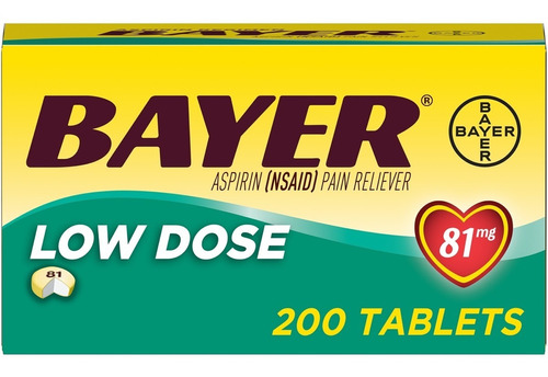 Bayer Aspirina 81 Mg 200 Tabletas