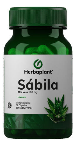 Sábila Aloe Vera Laxante Estreñimiento Herbaplant 30 Capsula