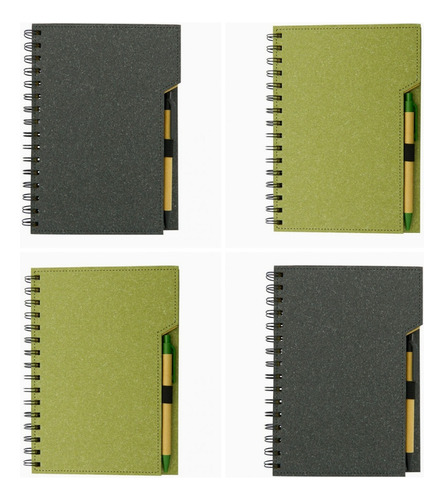 Libreta Ecológica Agenda Cuaderno Bolígrafo 21x15 X 12und D4