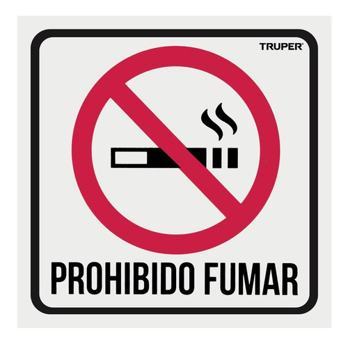 Letrero De Señalización 'no Fumar', 19 X 19 Cm Truper 18293