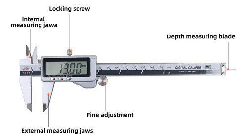 Calibrador Digital Shan Acero Inoxidable 15 Cm Automático