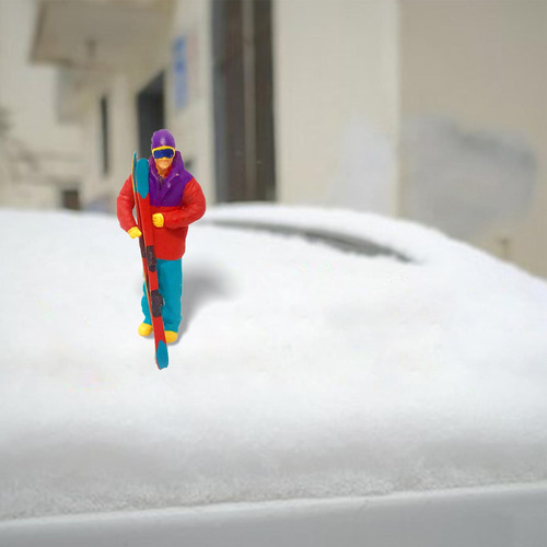 Mini Personajes De Esquí De Resina 2 Uds. 1:64, Accesorios