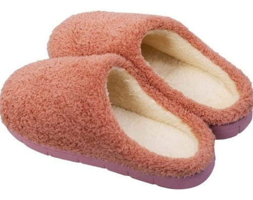 Pantufla Corderito Lisas Súper Abrigadas Suela De Goma