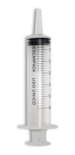 Seringa 60ml Bico Cateter - Caixa Com 25 - Descarpack