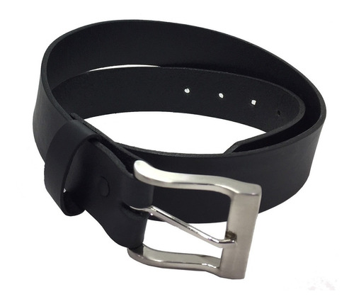 Imagen 1 de 7 de Cinturon Negro Talla Extra 46-52 Piel Genuina Formal 35mm