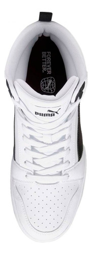Puma Rebound V6 Mid Para Caballero Color Blanco, Negro