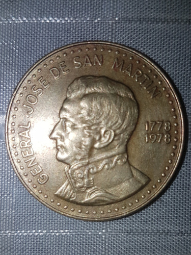 Moneda De 100 Pesos  Conmemoración (1778-1978)gral.js.martín