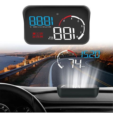 Hud Car Head Up Display M10 Obd2 Alarma De Advertencia De Ex