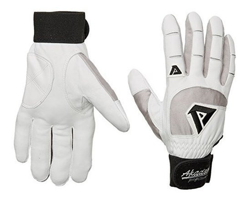 Guantes De Bateo Akadema Profesional (blanco / Gris, Xx-larg