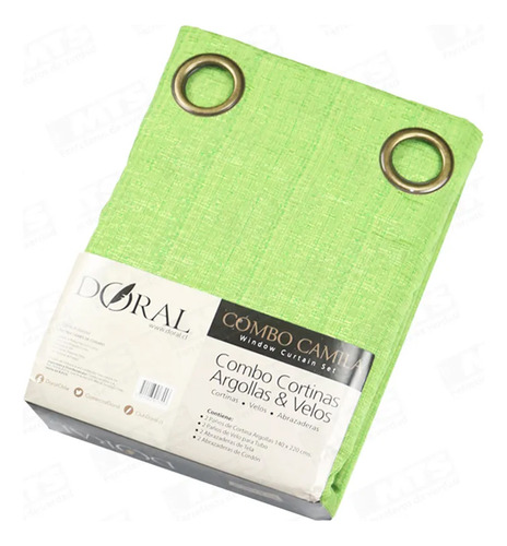 Cortina 1.40x2.20mt Camila 8un Argolla Doral