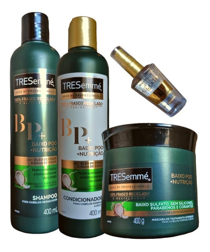 Kit Shamp+cond+masc Baixo Poo Nutricao 3x400g+óleo