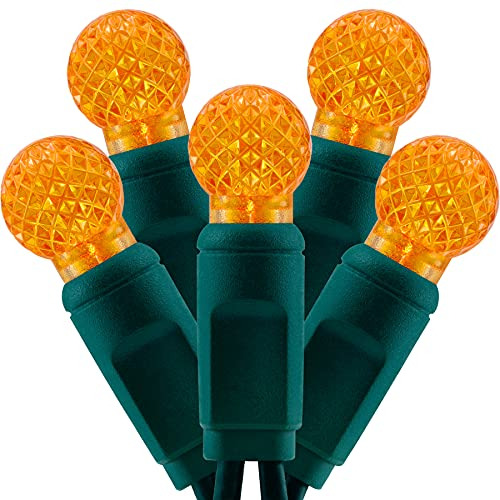 Luces De Navidad Led G12 De Color Naranja, 48 Pies Tota...