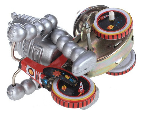 Retro Wind Up Baby Robot En Triciclo Juguete De Hojalata De