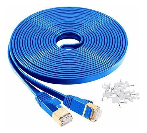 Cable Ethernet Plano Cat7 De 25 Pies: Cable De Conexión Ethe