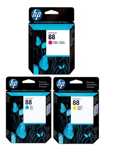 Cartucho Hp 88 Cyan Mag Amarillo C9386a C9387a C9388a Orig