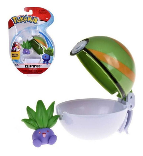 Pokemon - Oddish + Nest Ball - Clip And Go - Battle Ready