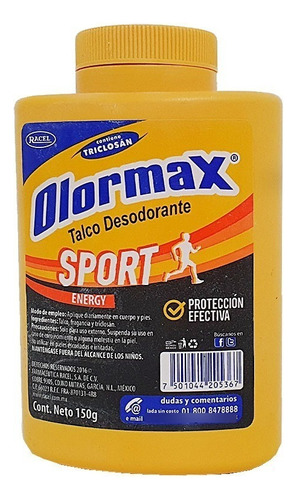 Talco Para Pies Desodorante Deportivo Energy Con Fragancia