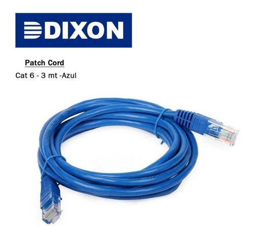 Cable De Red Dixon Patch Cord Cat6 Blue 3 Mt