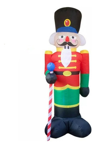 Figura Navideña Inflable Cascanueces Soldado Juguetones 2.4m