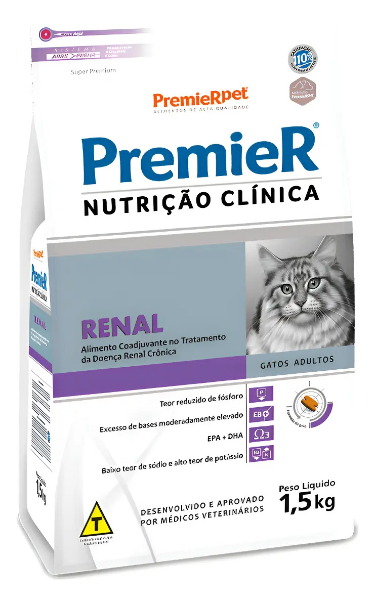 Premier Nutirção Clinica Renal Gatos Adultos 1,5 Kg