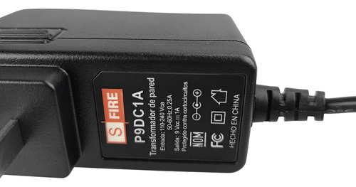 Fuente De Poder 9 Volts 1 Amper Entrada De 100-240 Sfire