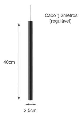 Luminária Pendente De Teto Pipe Slim Tubo Dourado 40cm G9 127/220V