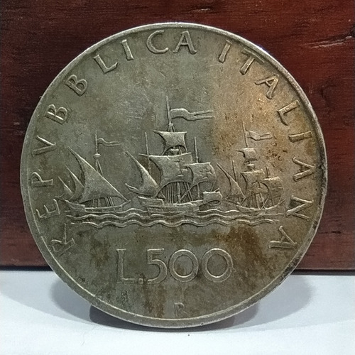 Moneda De Plata 500 Liras Italia 1959 Km# 98