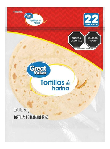 Tortillas De Harina Great Value De Trigo 572 G 22 Pzas