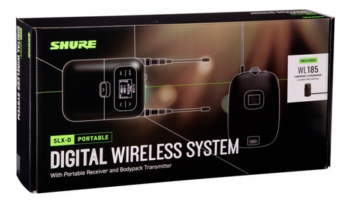 Shure Slxd15/85 Sistema Bodypack Inalámbrico Digital Y Wl185 Color Negro
