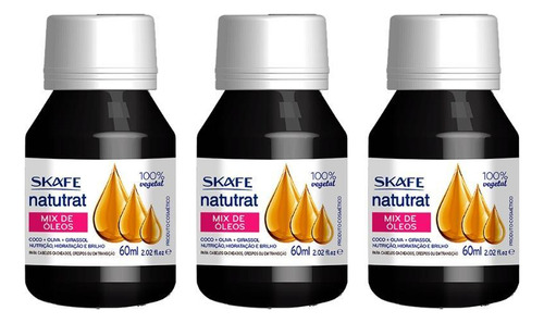 Oleo Capilar Skafe Natutrat Mix De Oleos 60ml-kit C/3un