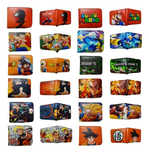 Billeteras De Spiderman Sonic Naruto Carteras Para Niños