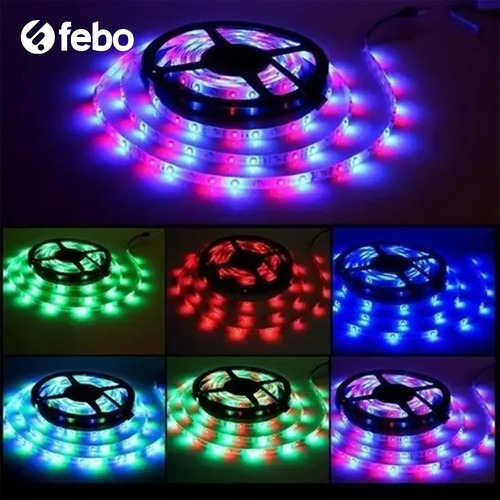 Imagen 4 de 8 de Cinta Tira Luces Led Rgb 5m 3528 C/ Transformador + Control