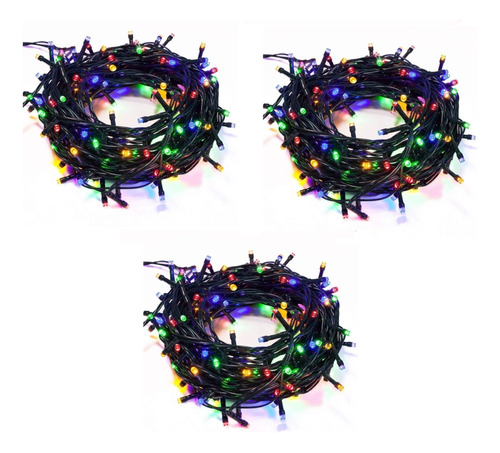 Luces Led Navidad X3 - Guirnalda Arbol Navidad 200led 13m