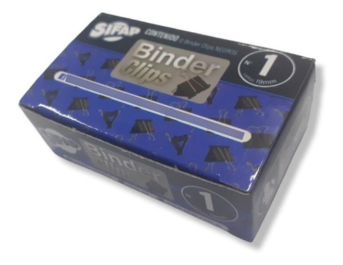 Caja X 12 Aprieta Papel Binder Clips Manitos 19 Mm Sifap