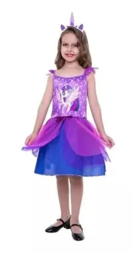 Fantasia My Little Pony Infantil Azul Vestido Equestria Girls